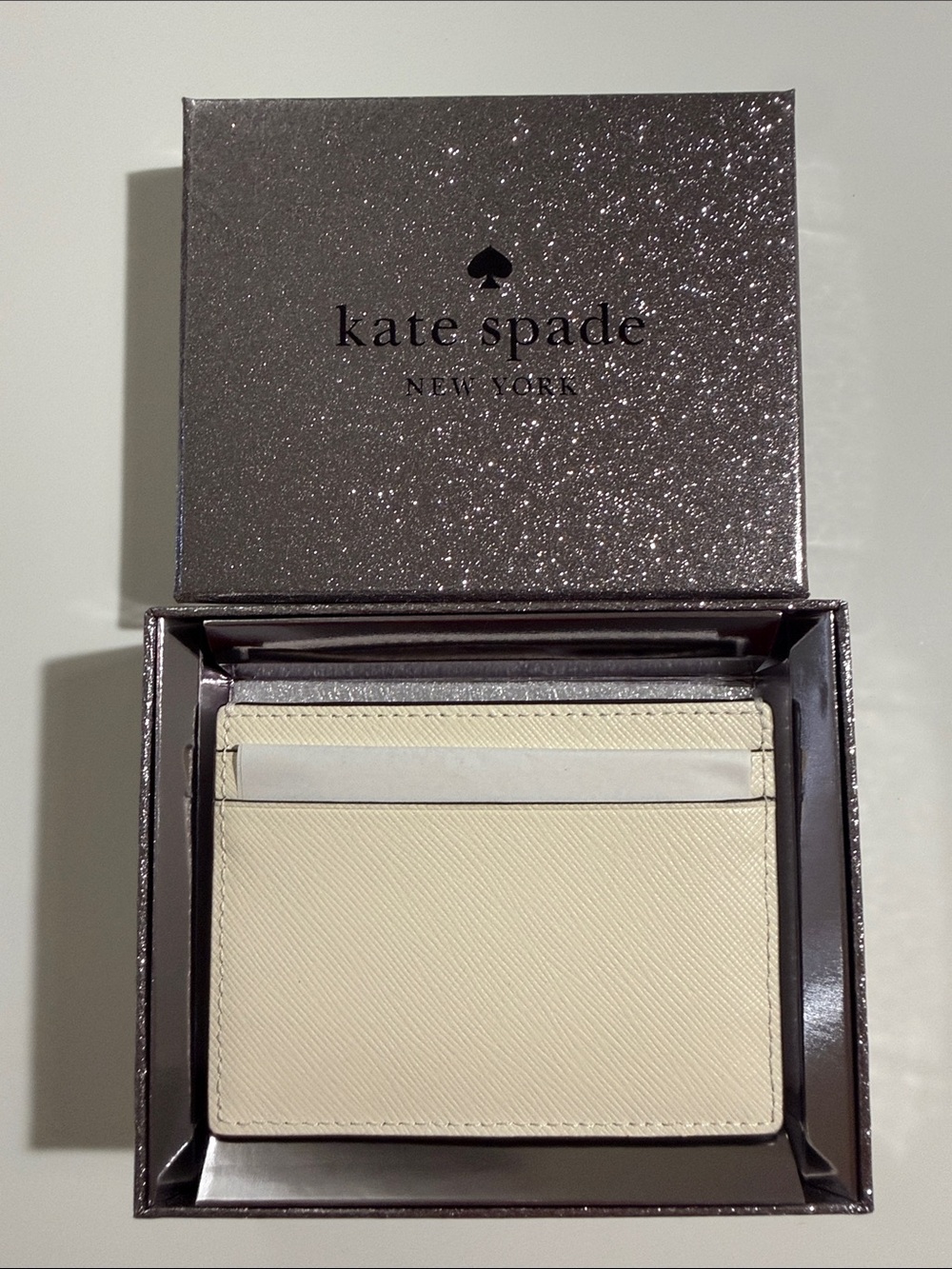 kate spade Cream Leather Card & Key Pocket with Crystal Accent - Picture 4 of 16